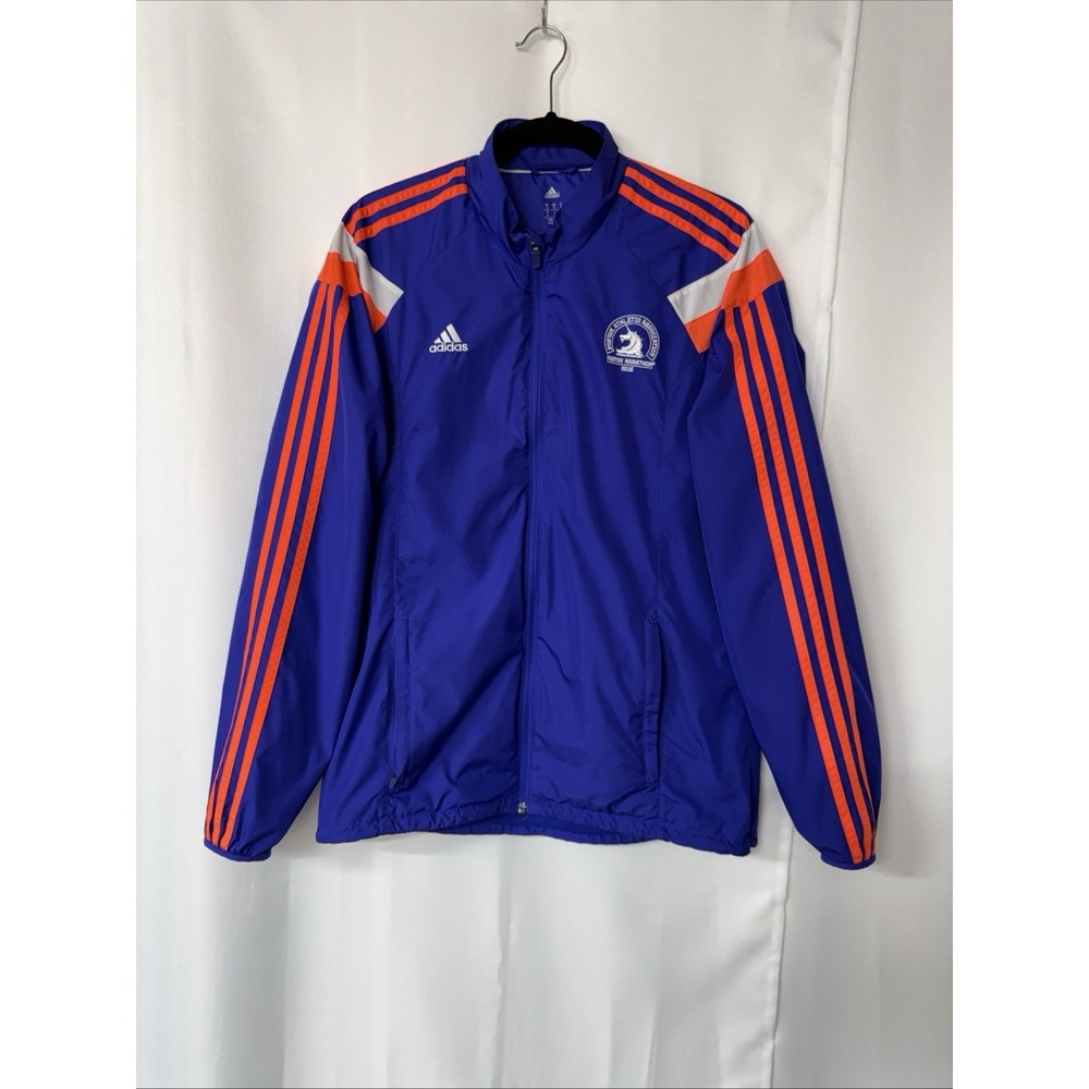 Adidas 2015 Boston Marathon Anthem Men's Jacket Style S87656 Sz M Blue Embroider